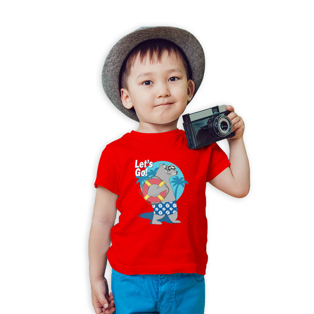Let’s Go to the Beach Kids T-Shirt - Super Combed Bio-Wash Cotton (D154)