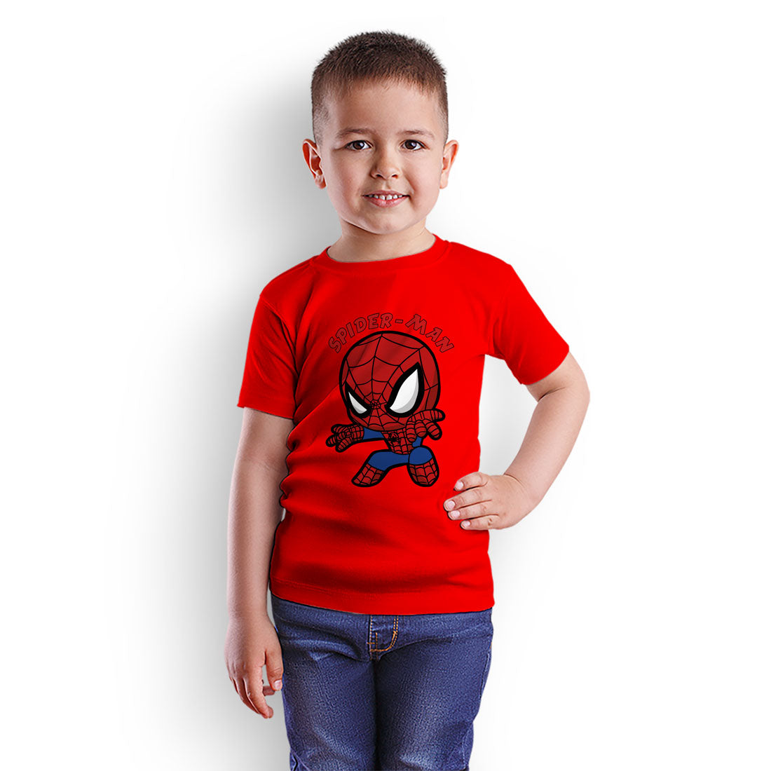 Heroic Spiderman Kids T-Shirt - Super Combed Bio-Wash Cotton (D20)