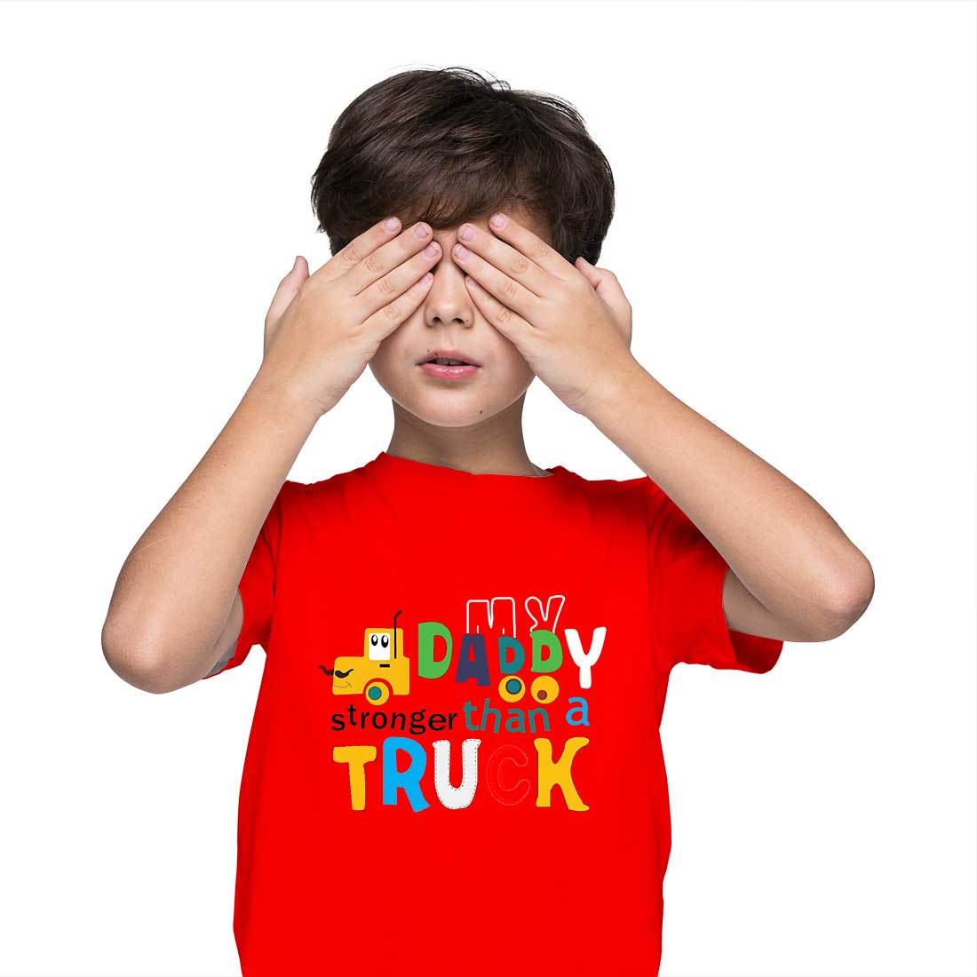 Daddy Stronger Than a Truck - Kids' Combed Cotton T-Shirt (D64)