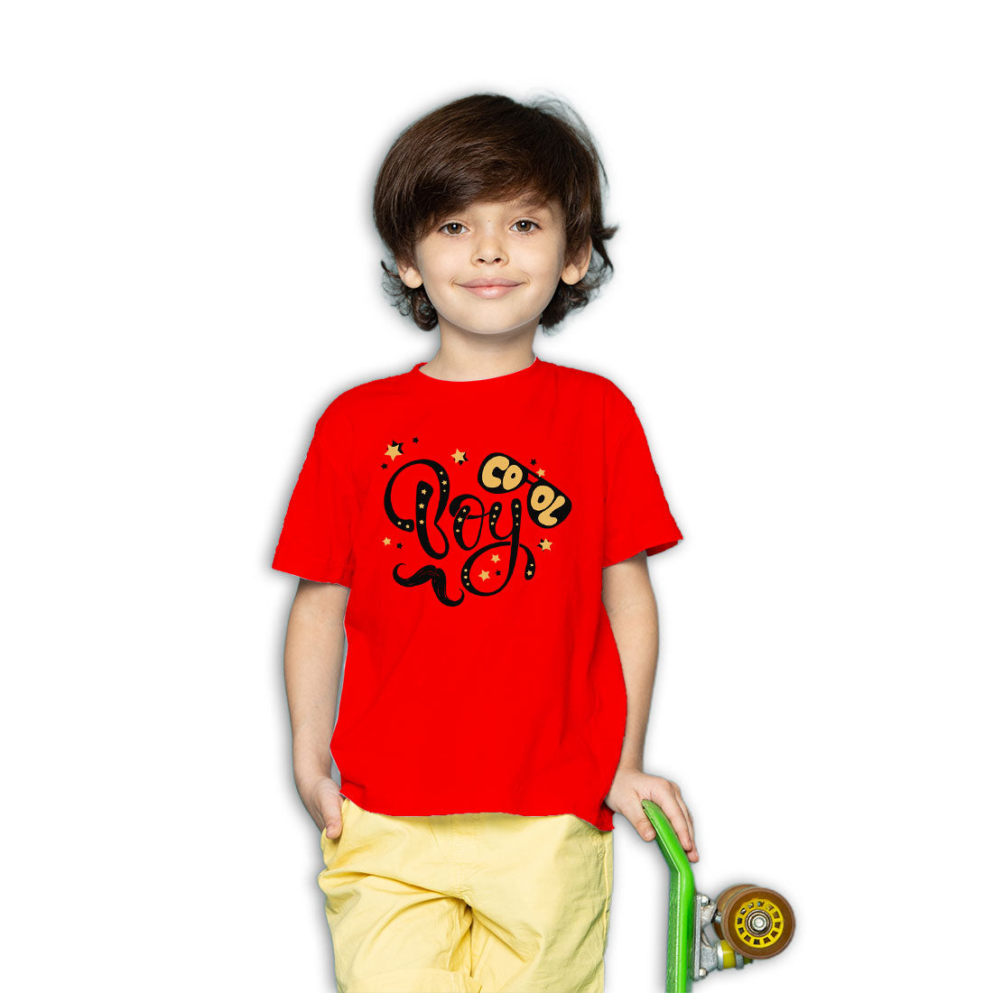 Cool Boy Printed Kids T-Shirt - Super Combed Cotton, Bio-Wash Finish (D80)
