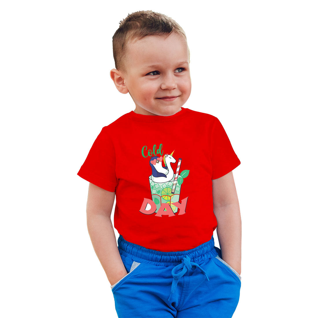 Cold Day Kids T-Shirt - Cozy Comfort in Super Combed Cotton (D83)