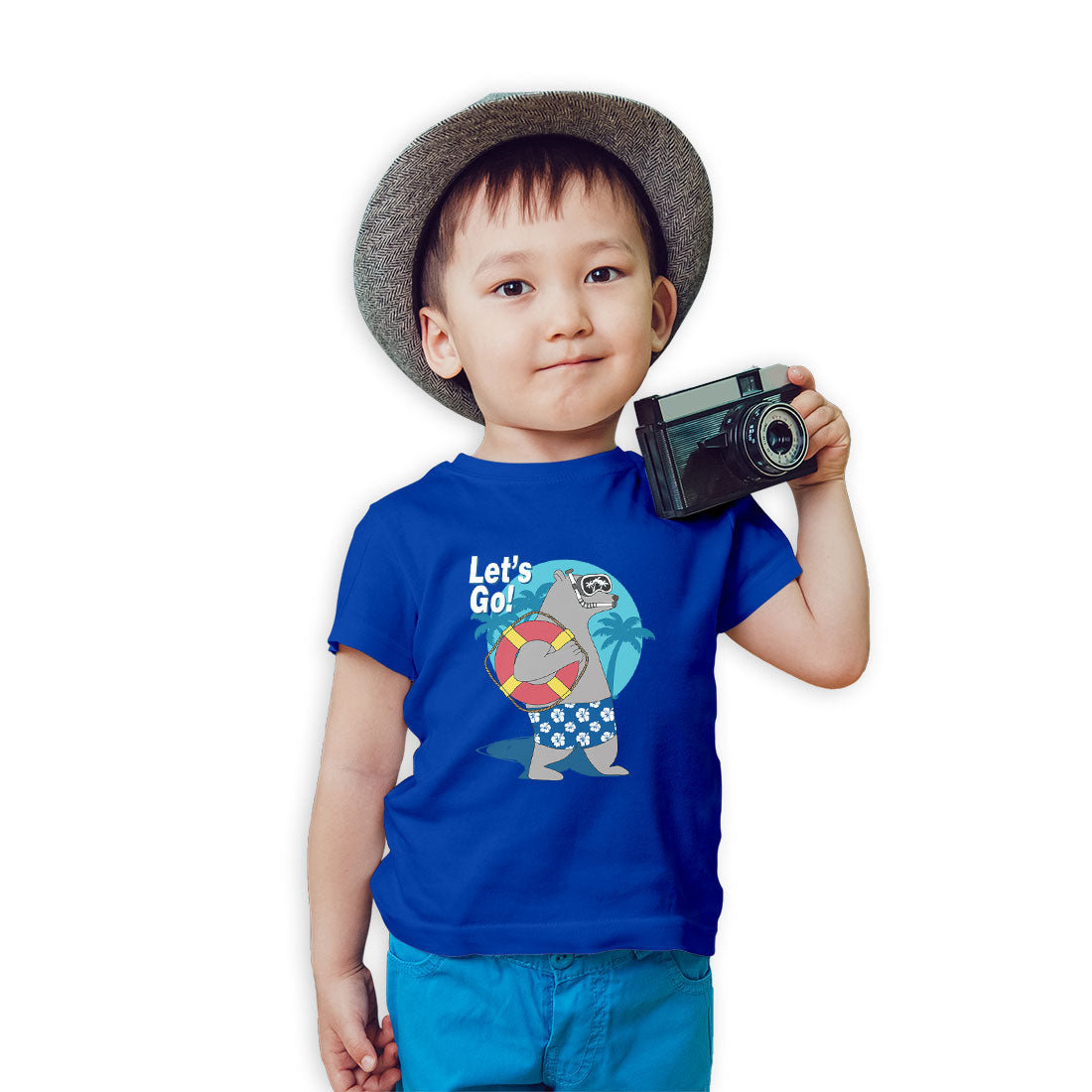 Let’s Go to the Beach Kids T-Shirt - Super Combed Bio-Wash Cotton (D154)