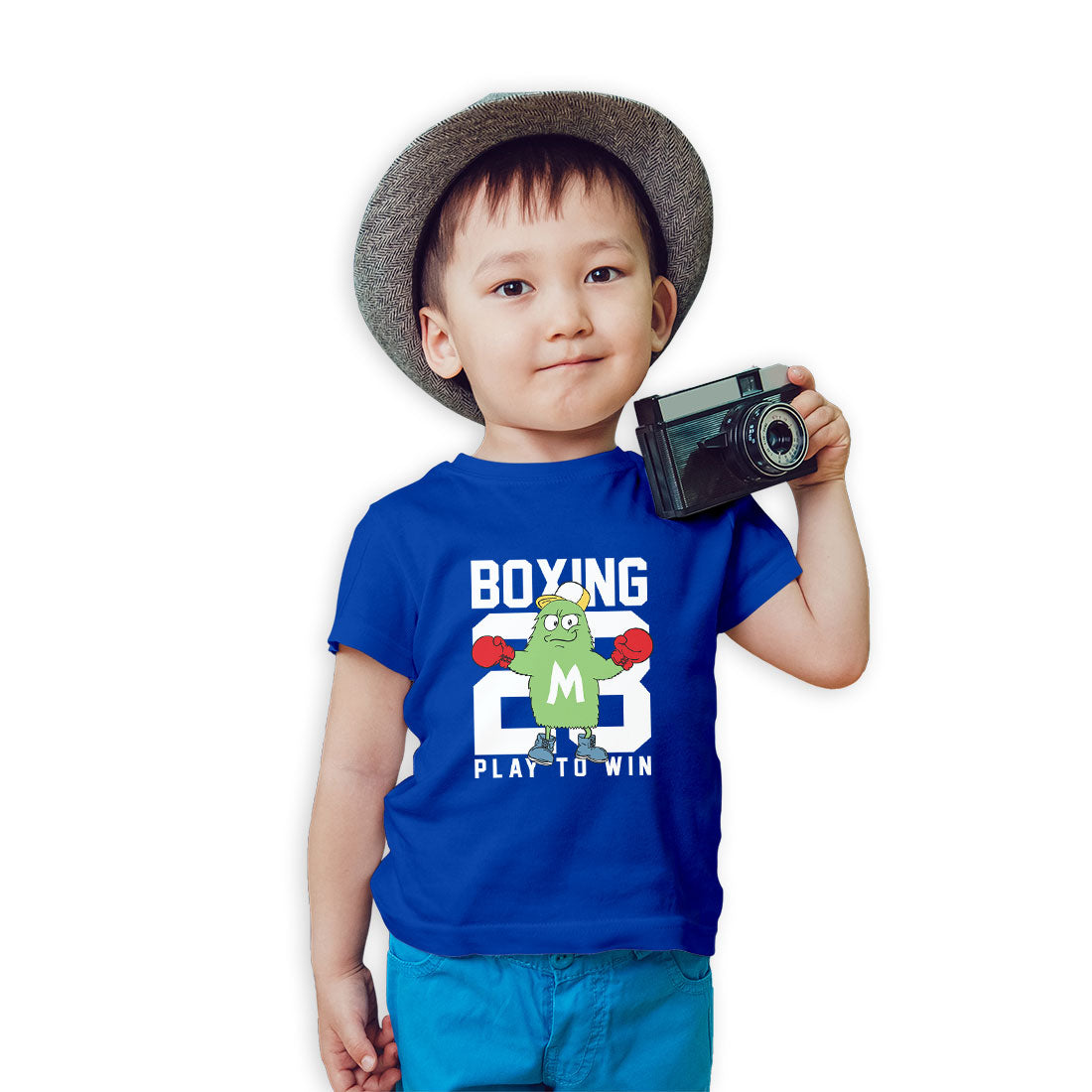 Play to Win Boxing Kids T-Shirt - Super Combed Bio-Wash Cotton (D162)