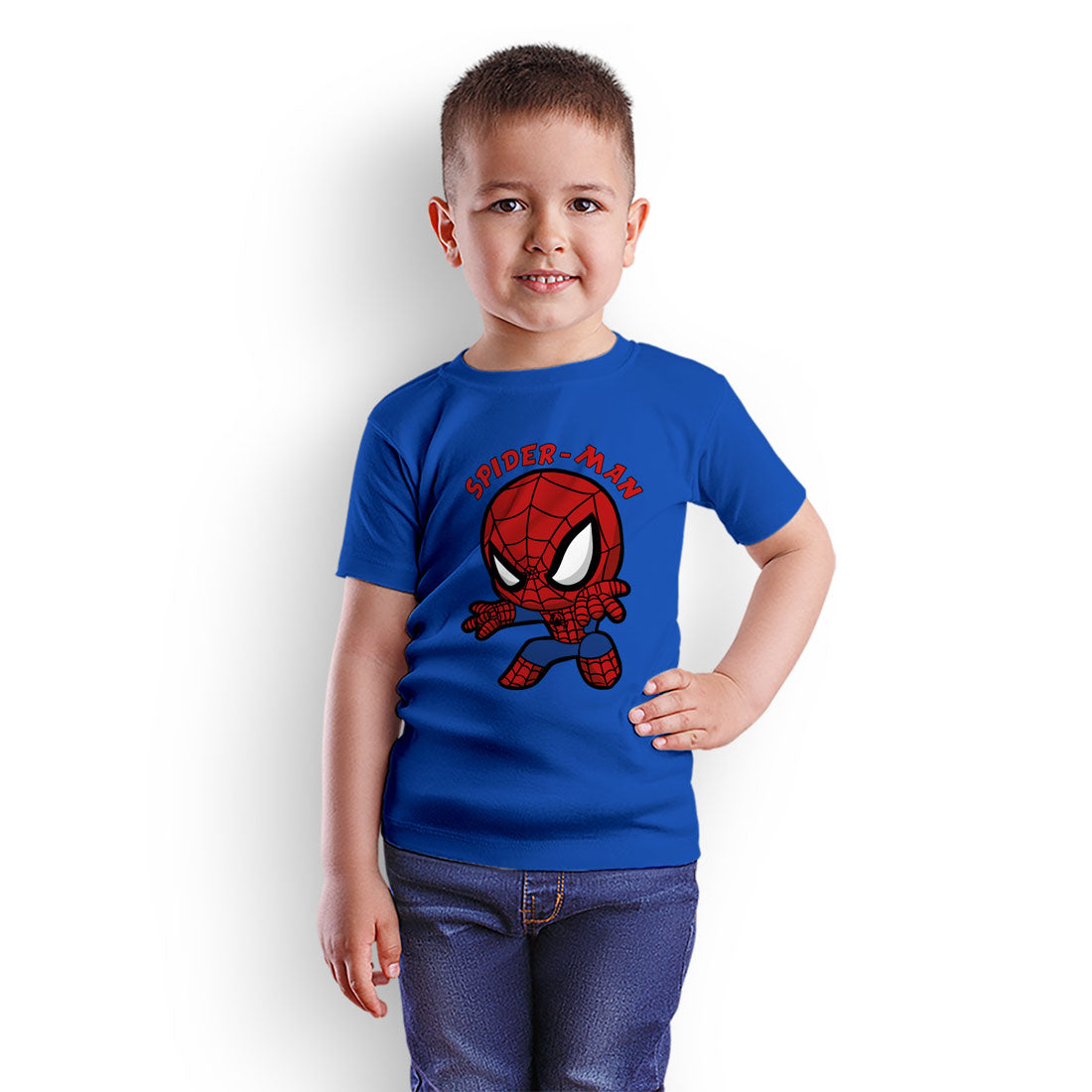 Heroic Spiderman Kids T-Shirt - Super Combed Bio-Wash Cotton (D20)
