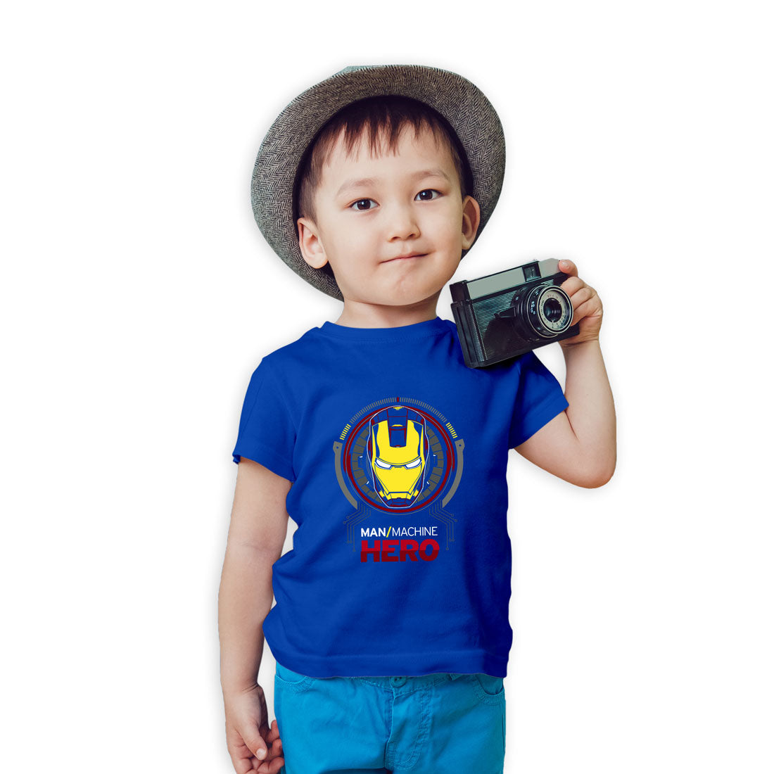 Iron Hero Kids T-Shirt - Super Combed Bio-Wash Cotton (D23)