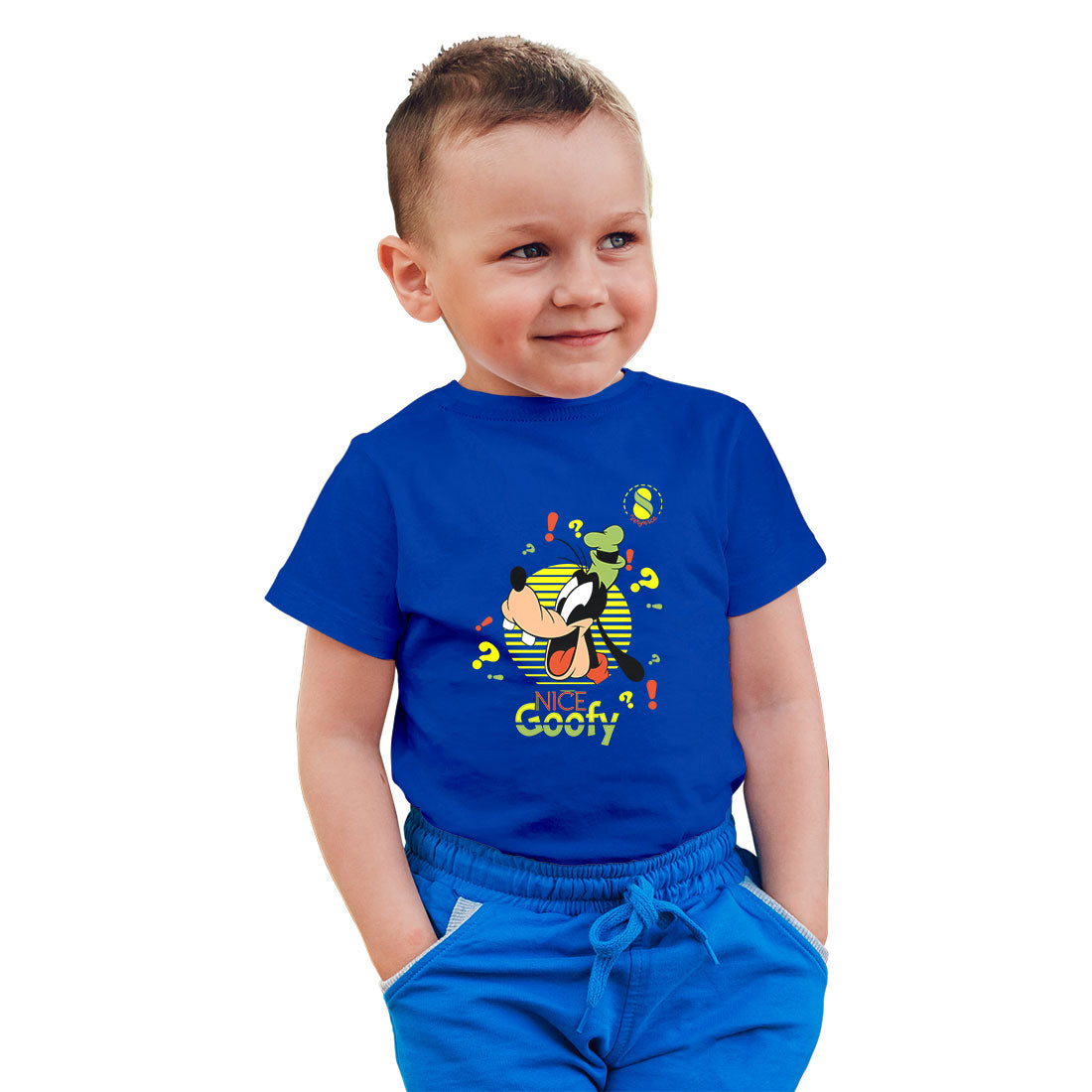 Nice Goofy Kids T-Shirt - Super Combed Bio-Wash Cotton for Playful Comfort (D33)