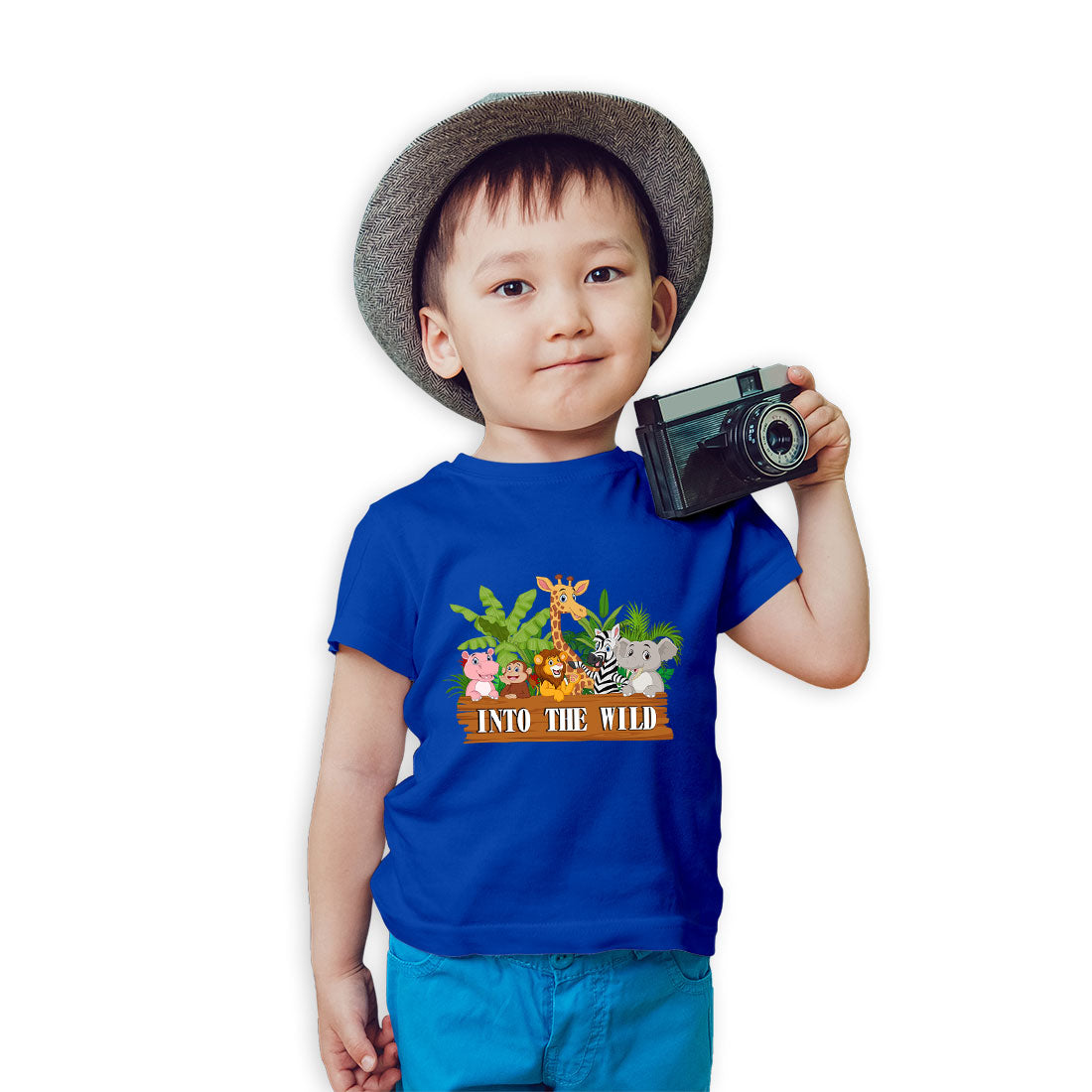 Into the World Animal Theme Kids T-Shirt - Soft Cotton Comfort for Little Explorers (D61)