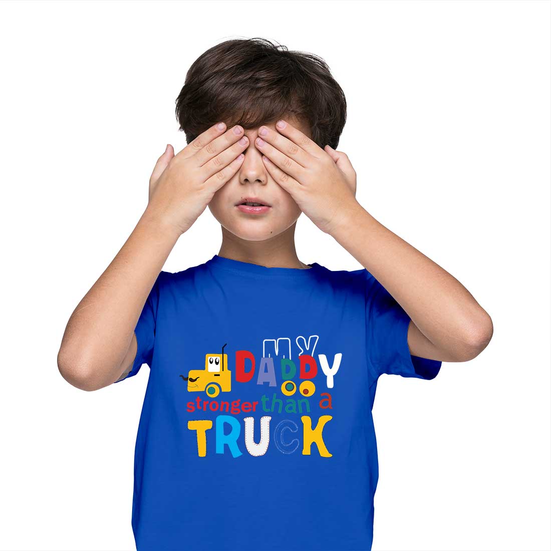 Daddy Stronger Than a Truck - Kids' Combed Cotton T-Shirt (D64)