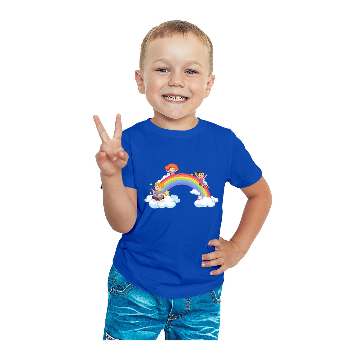 Personalized Rainbow Kids T-Shirt - Custom Name Print on Soft Cotton (D67)