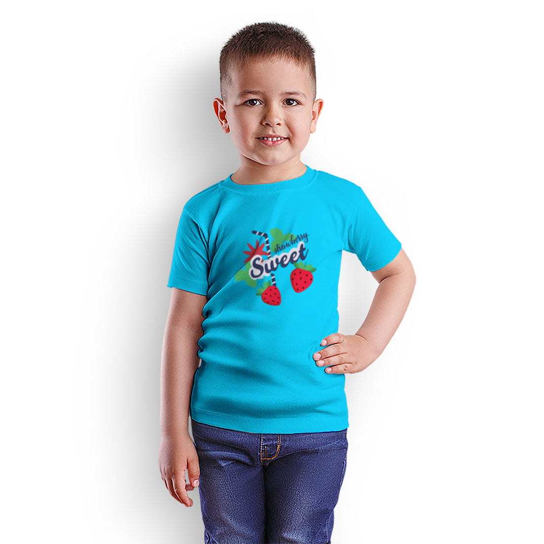 Sweet Strawberry Kids T-Shirt - Super Combed Bio-Wash Cotton (D113)