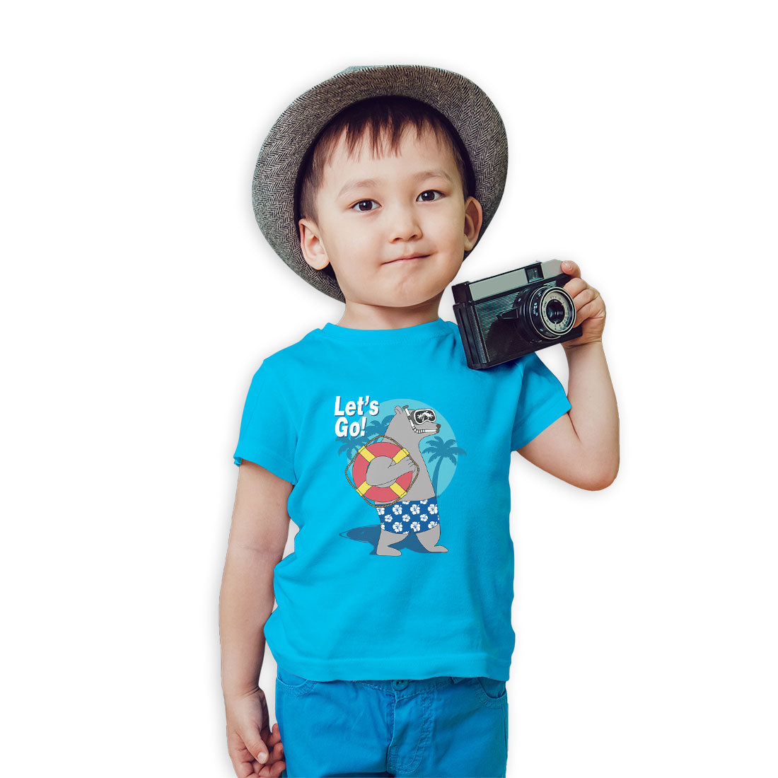 Let’s Go to the Beach Kids T-Shirt - Super Combed Bio-Wash Cotton (D154)