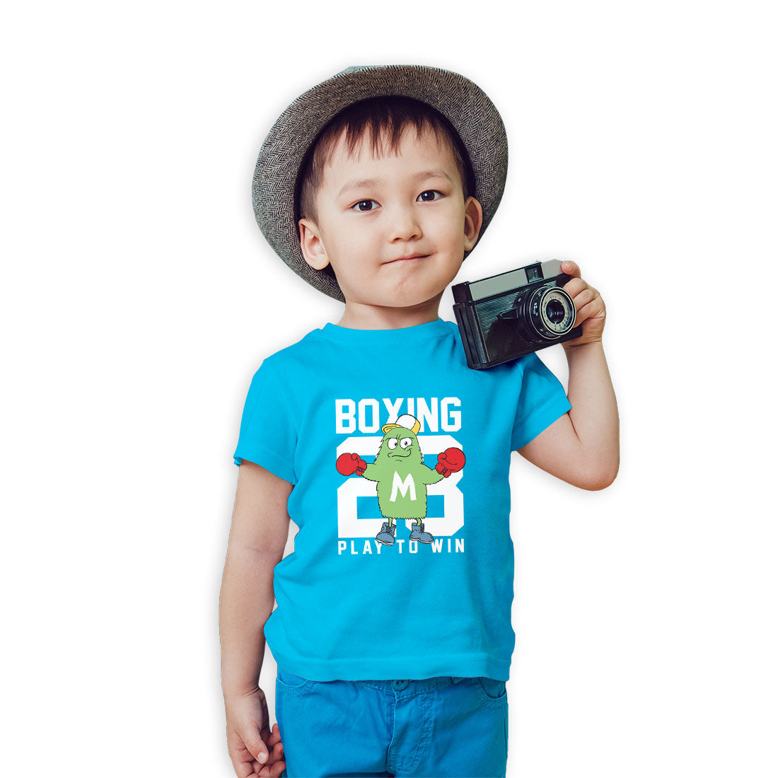 Play to Win Boxing Kids T-Shirt - Super Combed Bio-Wash Cotton (D162)
