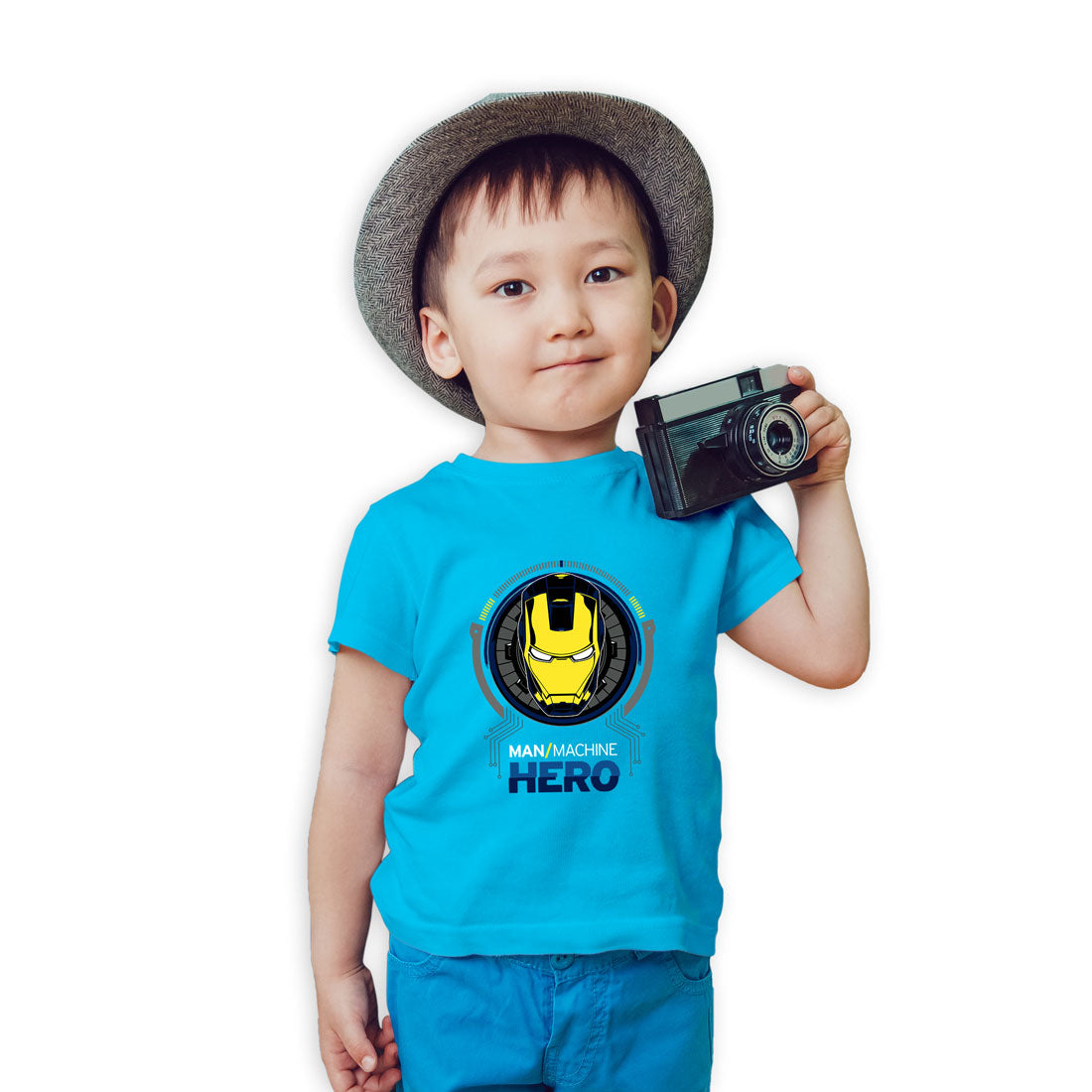 Iron Hero Kids T-Shirt - Super Combed Bio-Wash Cotton (D23)