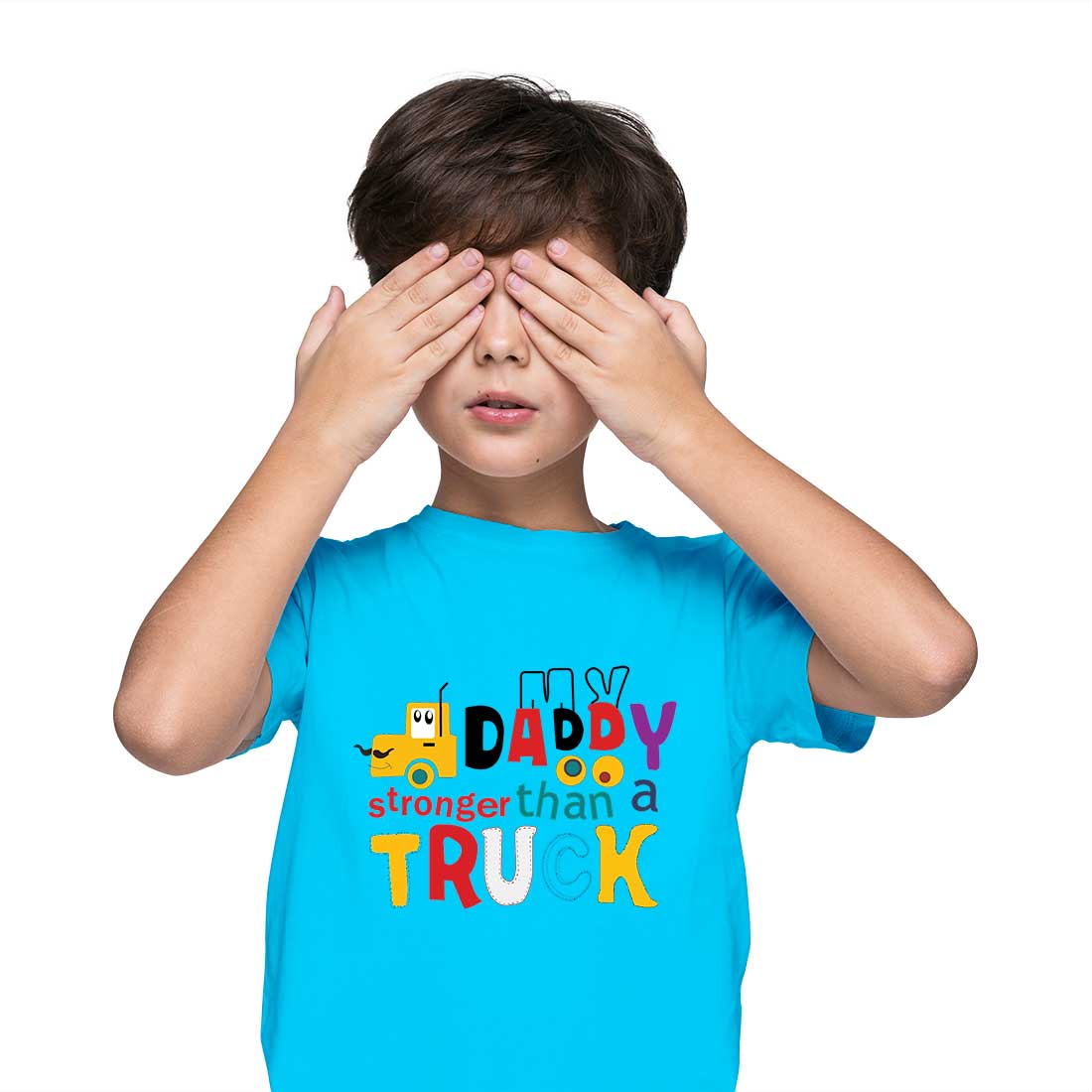 Daddy Stronger Than a Truck - Kids' Combed Cotton T-Shirt (D64)