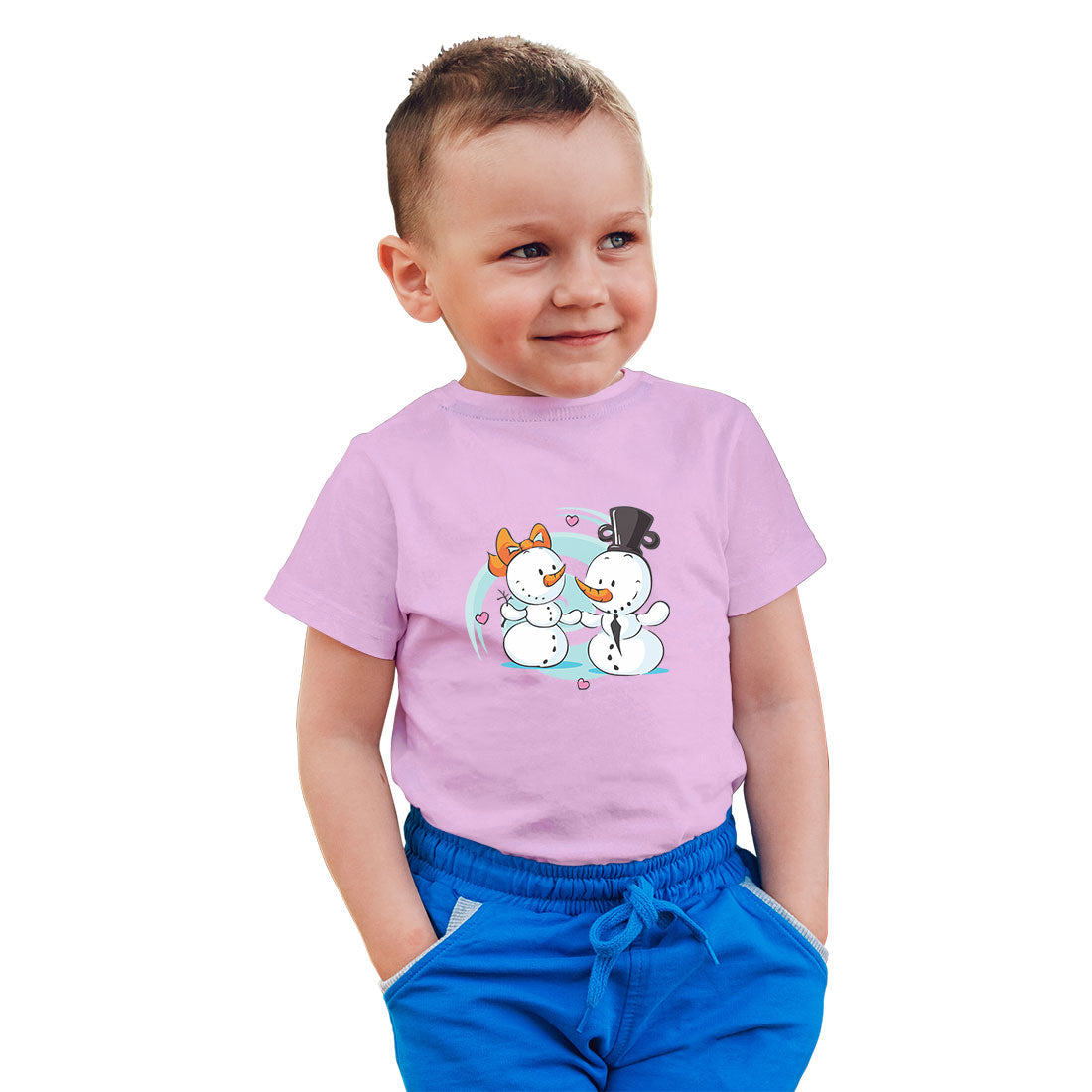Snow Ball Delight Kids T-Shirt - Super Combed Cotton, Round Neck, Half Sleeves (D106)