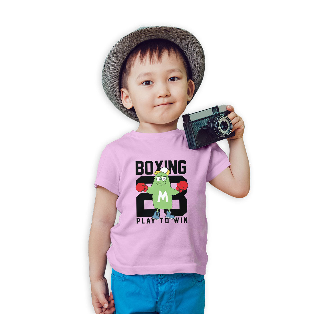 Play to Win Boxing Kids T-Shirt - Super Combed Bio-Wash Cotton (D162)
