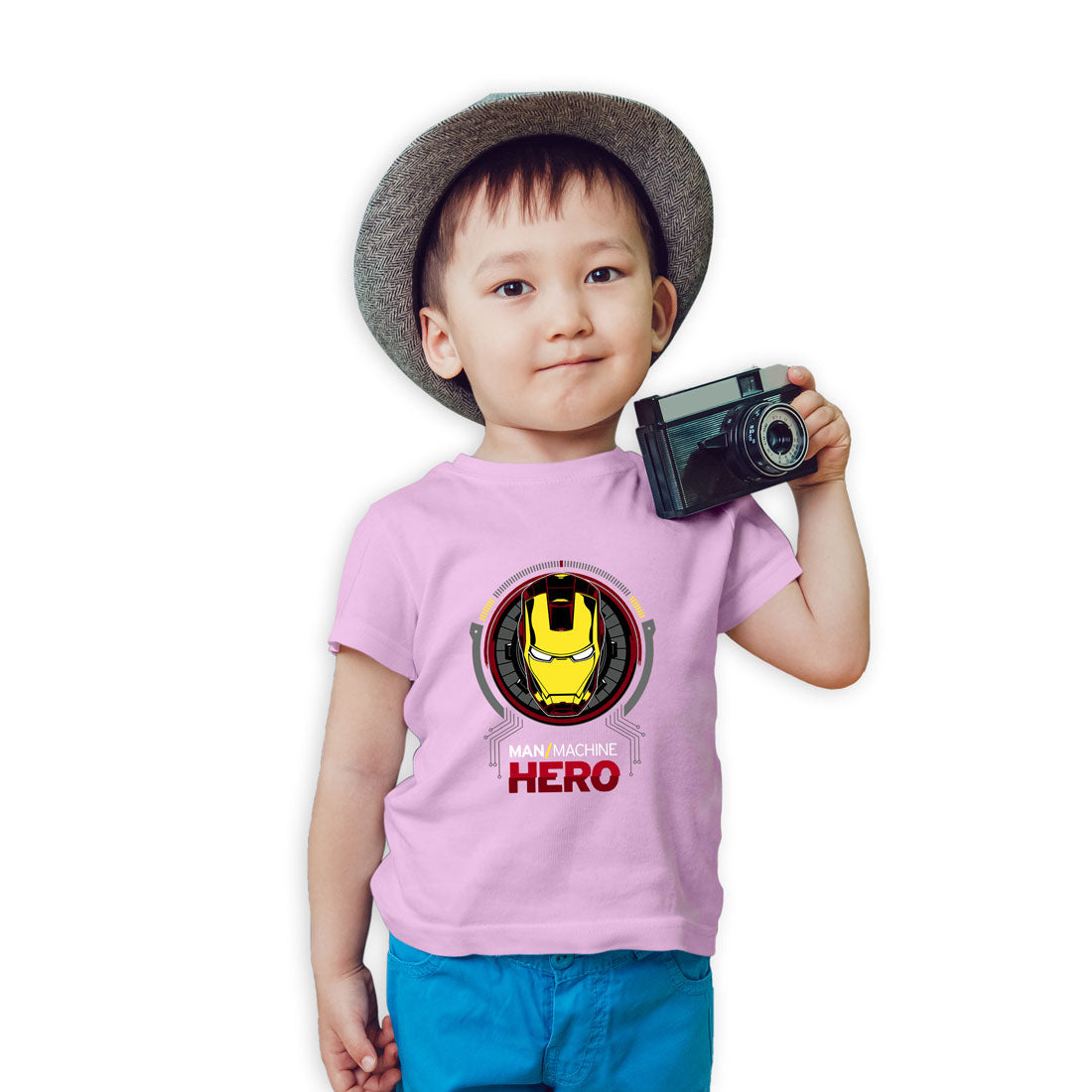 Iron Hero Kids T-Shirt - Super Combed Bio-Wash Cotton (D23)