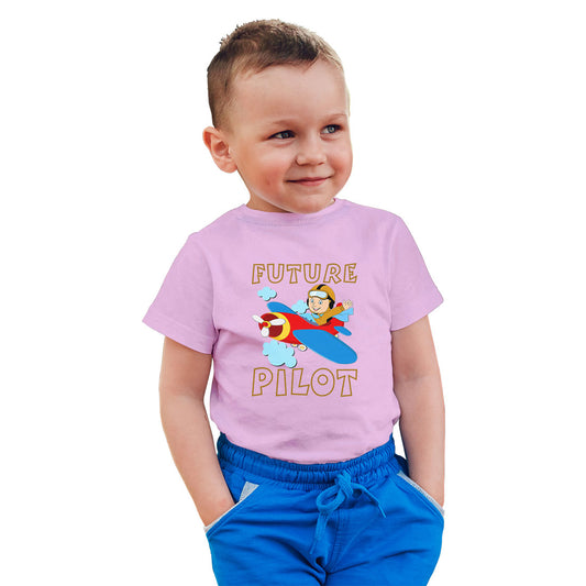 Future Pilot Kids' T-Shirt - Super Combed Bio-Wash Cotton (D48)