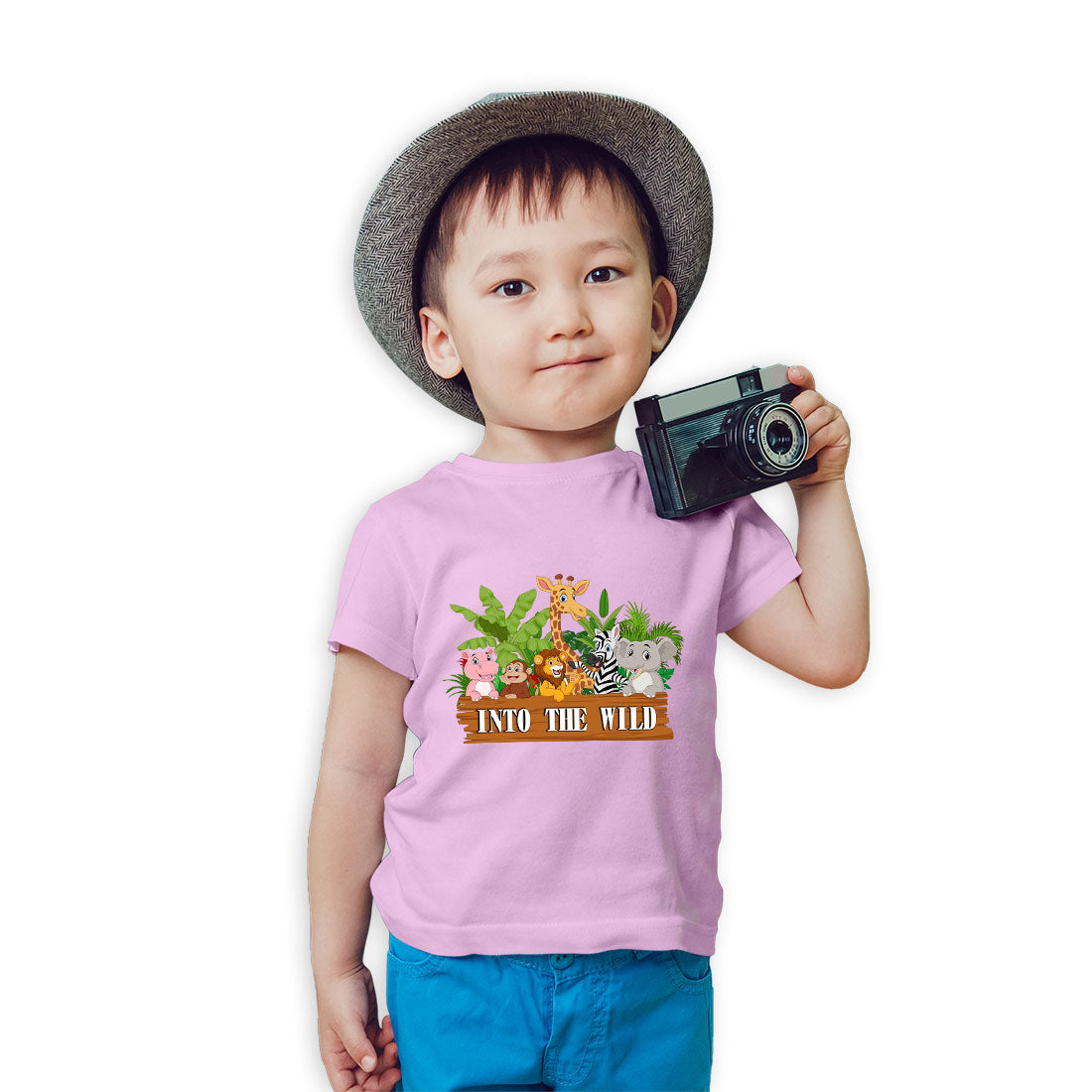 Into the World Animal Theme Kids T-Shirt - Soft Cotton Comfort for Little Explorers (D61)
