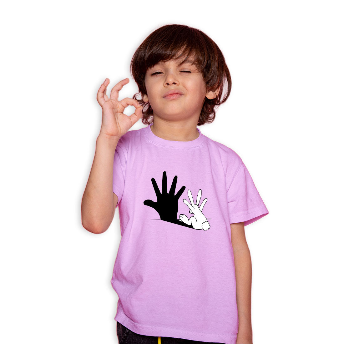 Shadow Rabbit Kids T-Shirt - Super Combed Bio-Wash Cotton for Playful Comfort (D72)