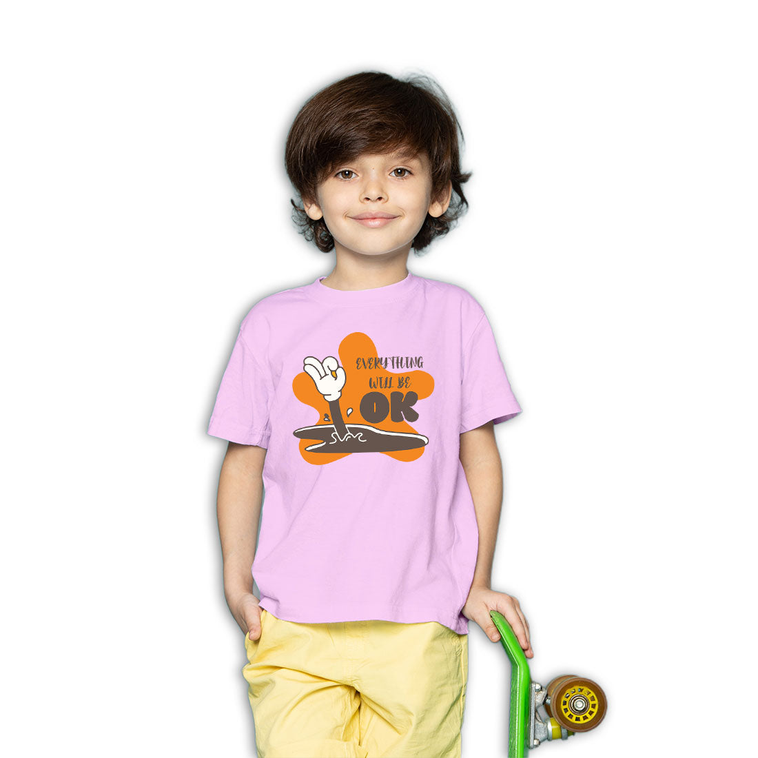 Everything Will Be OK Kids T-Shirt - Super Combed Bio-Wash Cotton (D75)