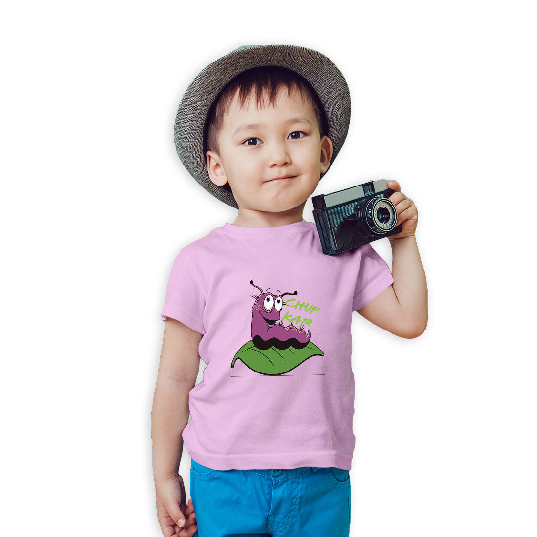 Chup Kar Printed Kids T-Shirt - Super Combed Bio-Wash Cotton (D77)