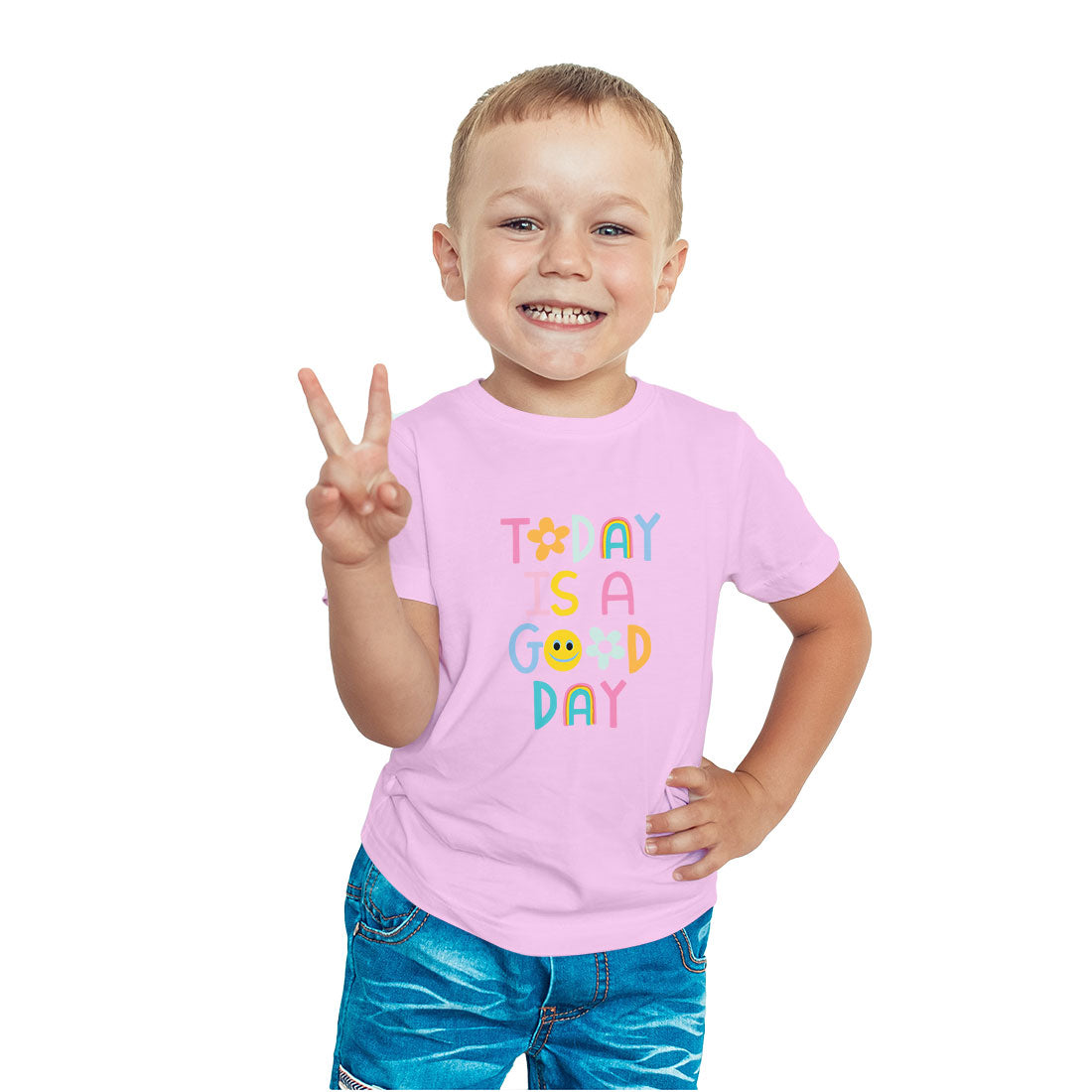 Today Is A Good Day - Kids' Round Neck Cotton T-Shirt (D86)