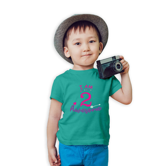 Happy 2nd Birthday Kids T-Shirt - Super Combed Bio-Wash Cotton (D116)
