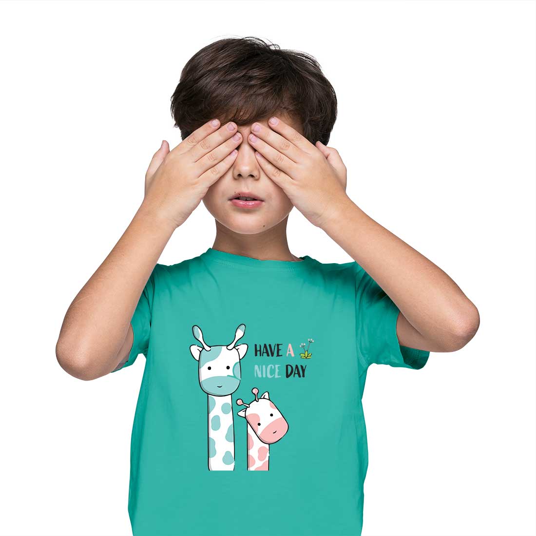 Cute Giraffe Kids T-Shirt - Soft Cotton, Fun & Playful Design (D149)