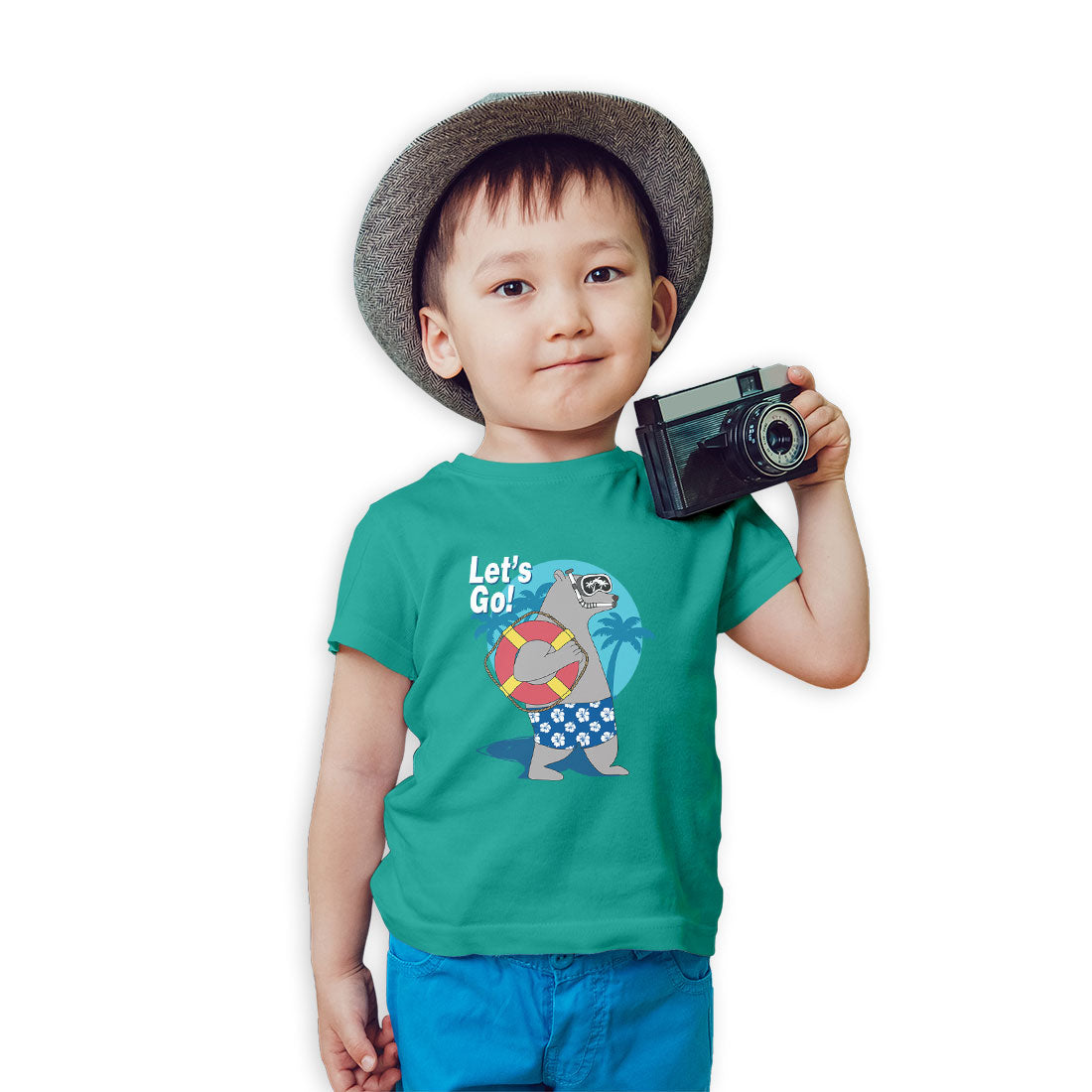 Let’s Go to the Beach Kids T-Shirt - Super Combed Bio-Wash Cotton (D154)