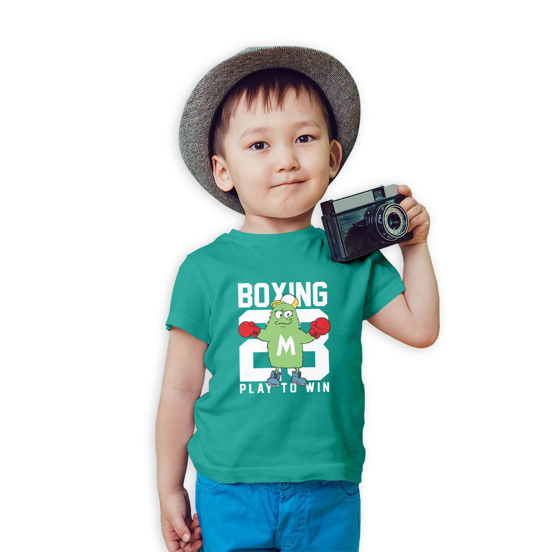 Play to Win Boxing Kids T-Shirt - Super Combed Bio-Wash Cotton (D162)