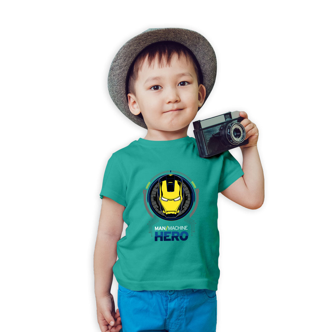 Iron Hero Kids T-Shirt - Super Combed Bio-Wash Cotton (D23)