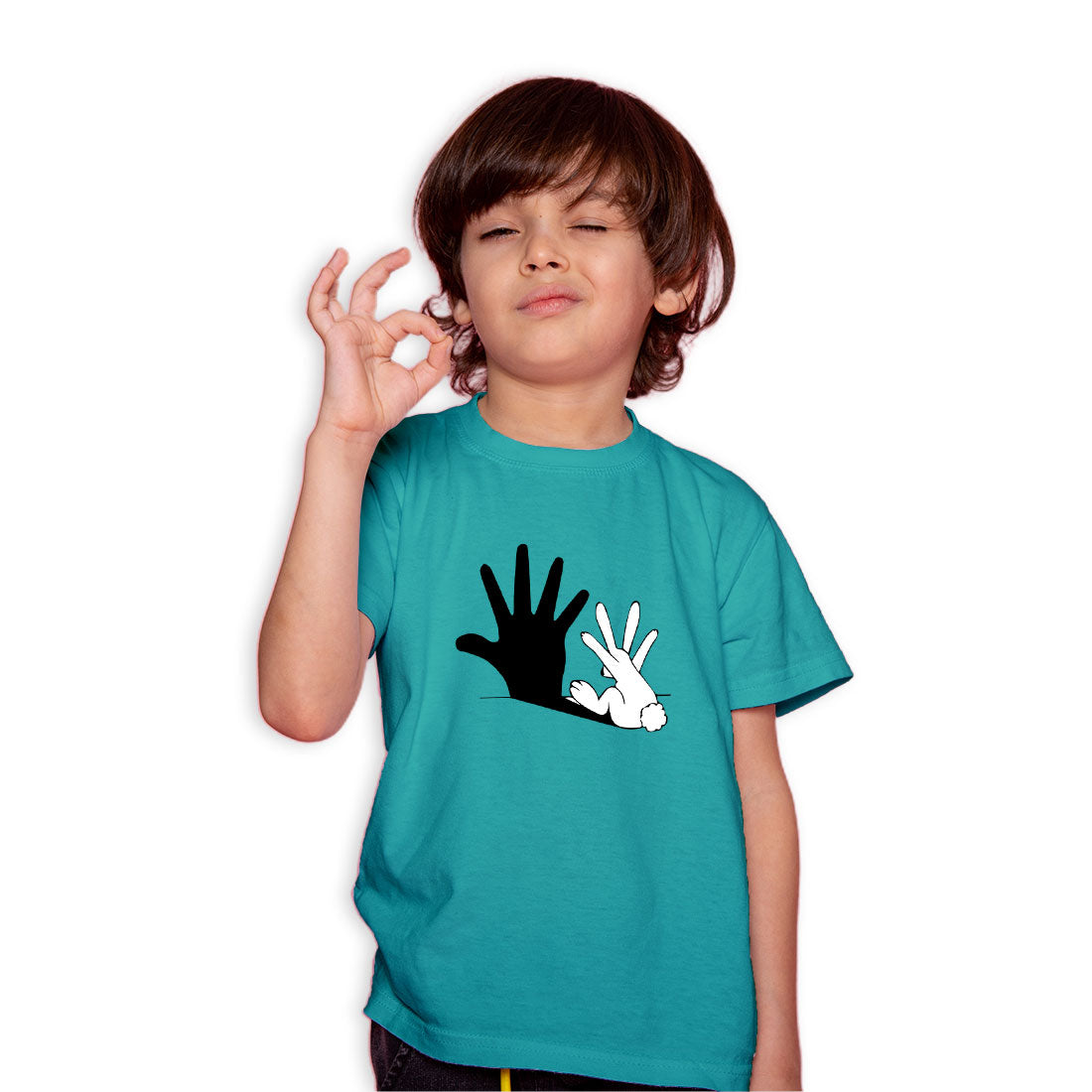 Shadow Rabbit Kids T-Shirt - Super Combed Bio-Wash Cotton for Playful Comfort (D72)