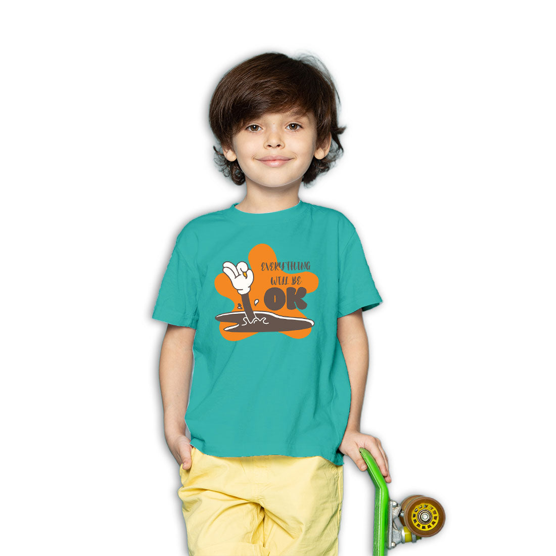 Everything Will Be OK Kids T-Shirt - Super Combed Bio-Wash Cotton (D75)