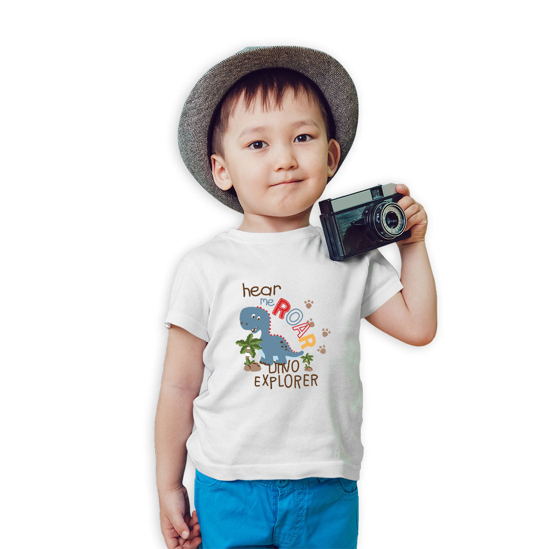 Roar Like a Dino Kids T-Shirt - Soft & Comfy Cotton for Playtime (D123)