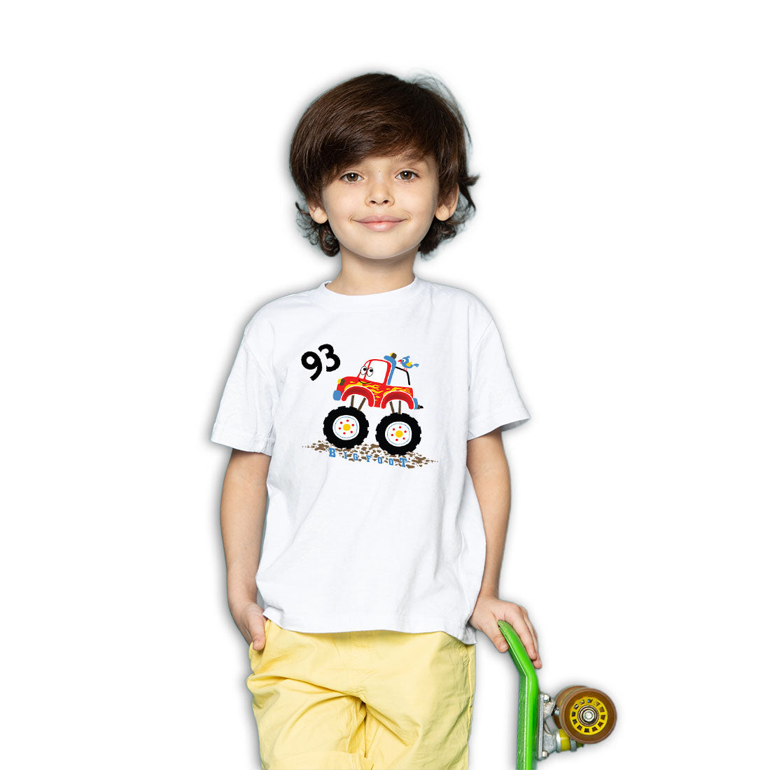 Big Foot Monster Truck Kids T-Shirt - Super Combed Bio-Wash Cotton (D145)