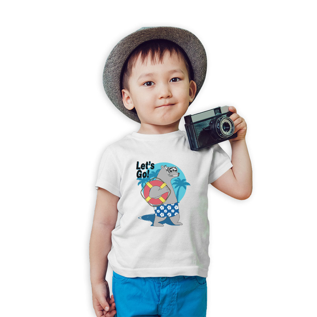 Let’s Go to the Beach Kids T-Shirt - Super Combed Bio-Wash Cotton (D154)