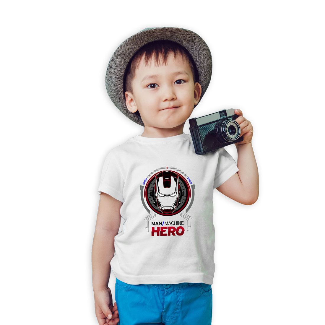 Iron Hero Kids T-Shirt - Super Combed Bio-Wash Cotton (D23)
