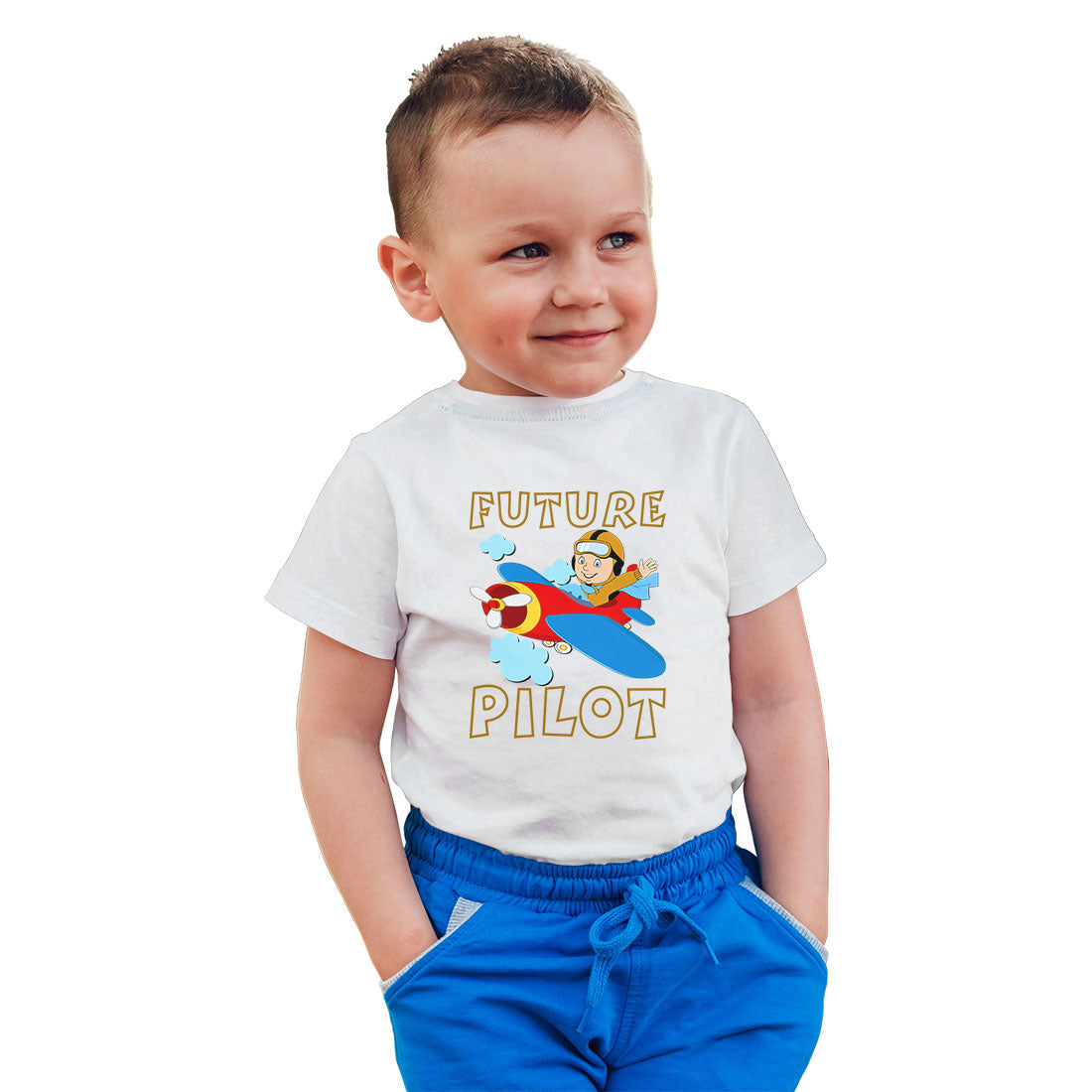 Future Pilot Kids' T-Shirt - Super Combed Bio-Wash Cotton (D48)