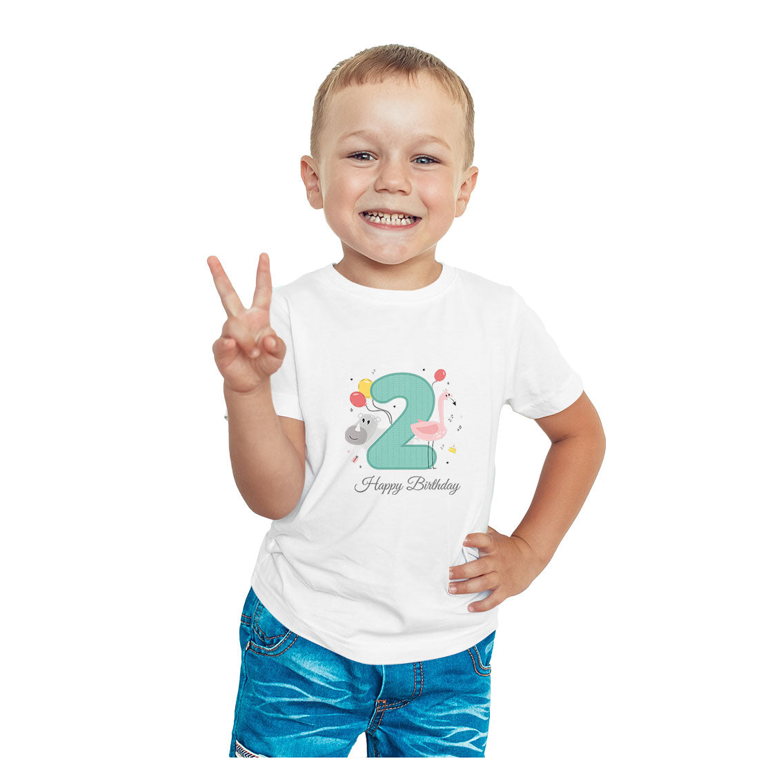Happy Birthday 2nd Year Kids T-Shirt - Soft Cotton, Fun & Comfy! (D68)