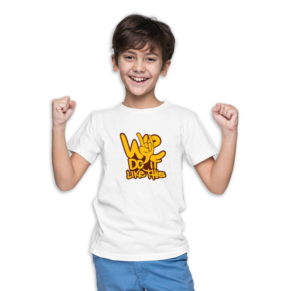 We Do It Like This Kids Christmas T-Shirt - Super Combed Bio-Wash Cotton (D74)