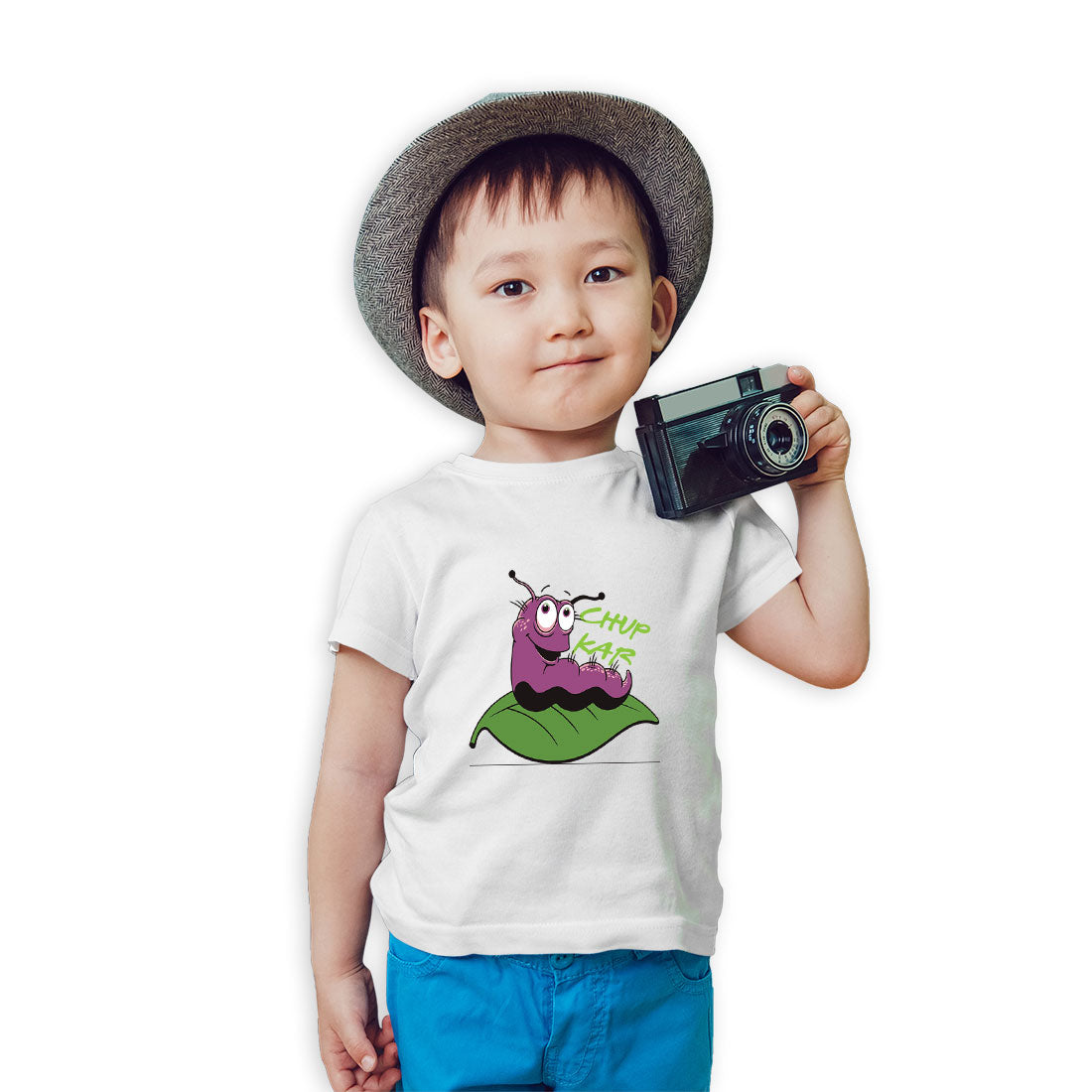 Chup Kar Printed Kids T-Shirt - Super Combed Bio-Wash Cotton (D77)