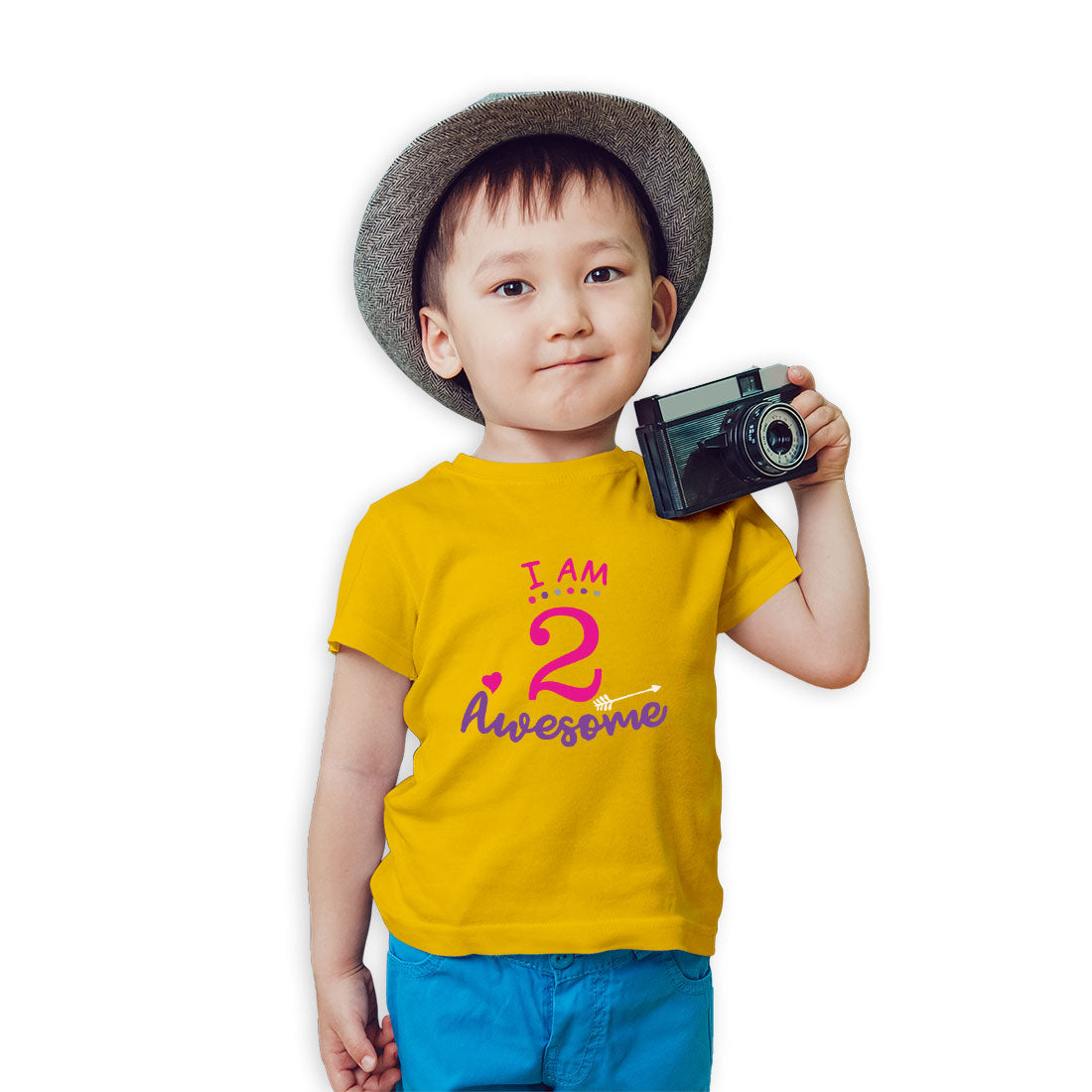 Happy 2nd Birthday Kids T-Shirt - Super Combed Bio-Wash Cotton (D116)