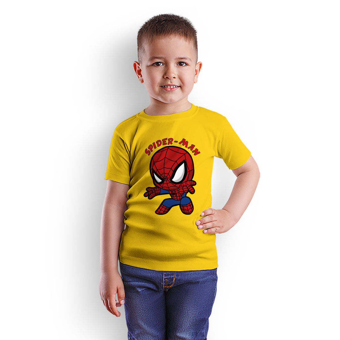 Heroic Spiderman Kids T-Shirt - Super Combed Bio-Wash Cotton (D20)