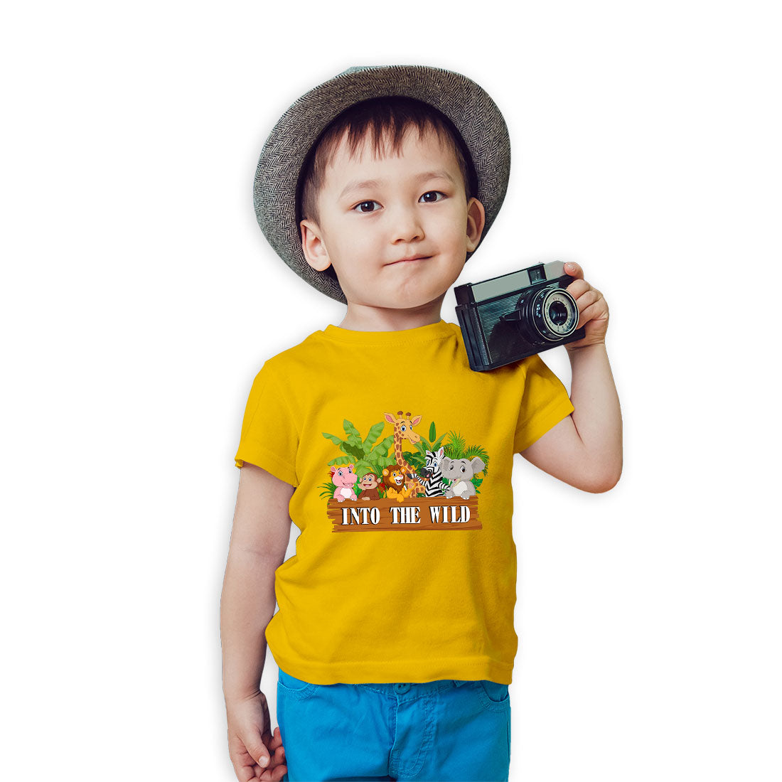 Into the World Animal Theme Kids T-Shirt - Soft Cotton Comfort for Little Explorers (D61)