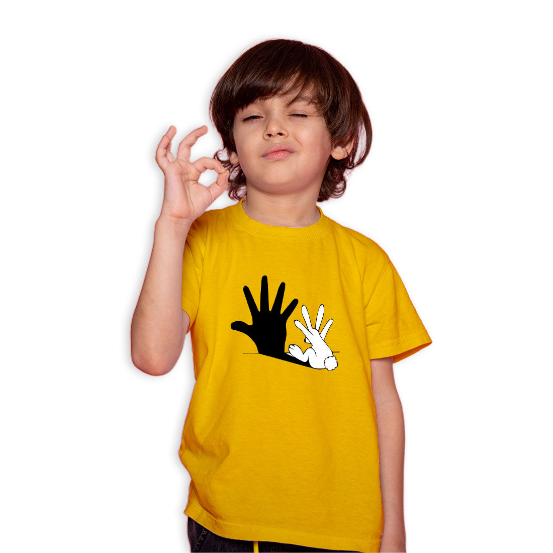 Shadow Rabbit Kids T-Shirt - Super Combed Bio-Wash Cotton for Playful Comfort (D72)