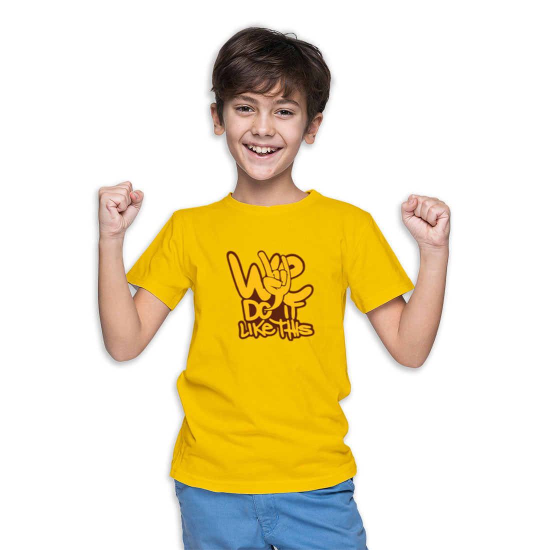 We Do It Like This Kids Christmas T-Shirt - Super Combed Bio-Wash Cotton (D74)