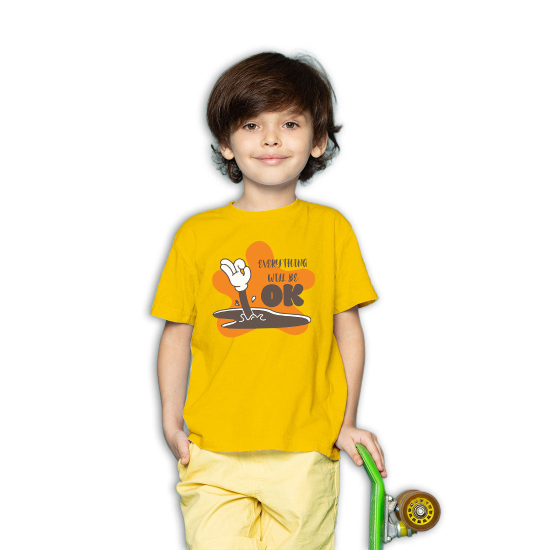 Everything Will Be OK Kids T-Shirt - Super Combed Bio-Wash Cotton (D75)