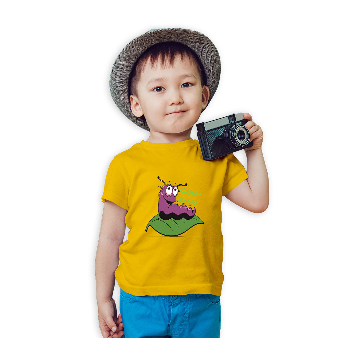 Chup Kar Printed Kids T-Shirt - Super Combed Bio-Wash Cotton (D77)