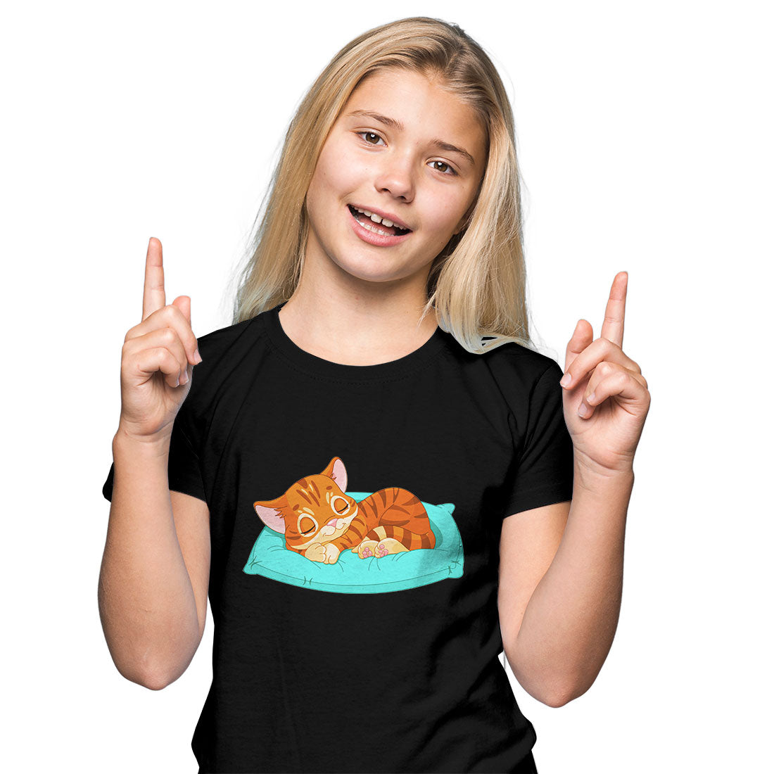 Adorable Kitty Kids T-Shirt - Super Combed Bio-Wash Cotton (D10)